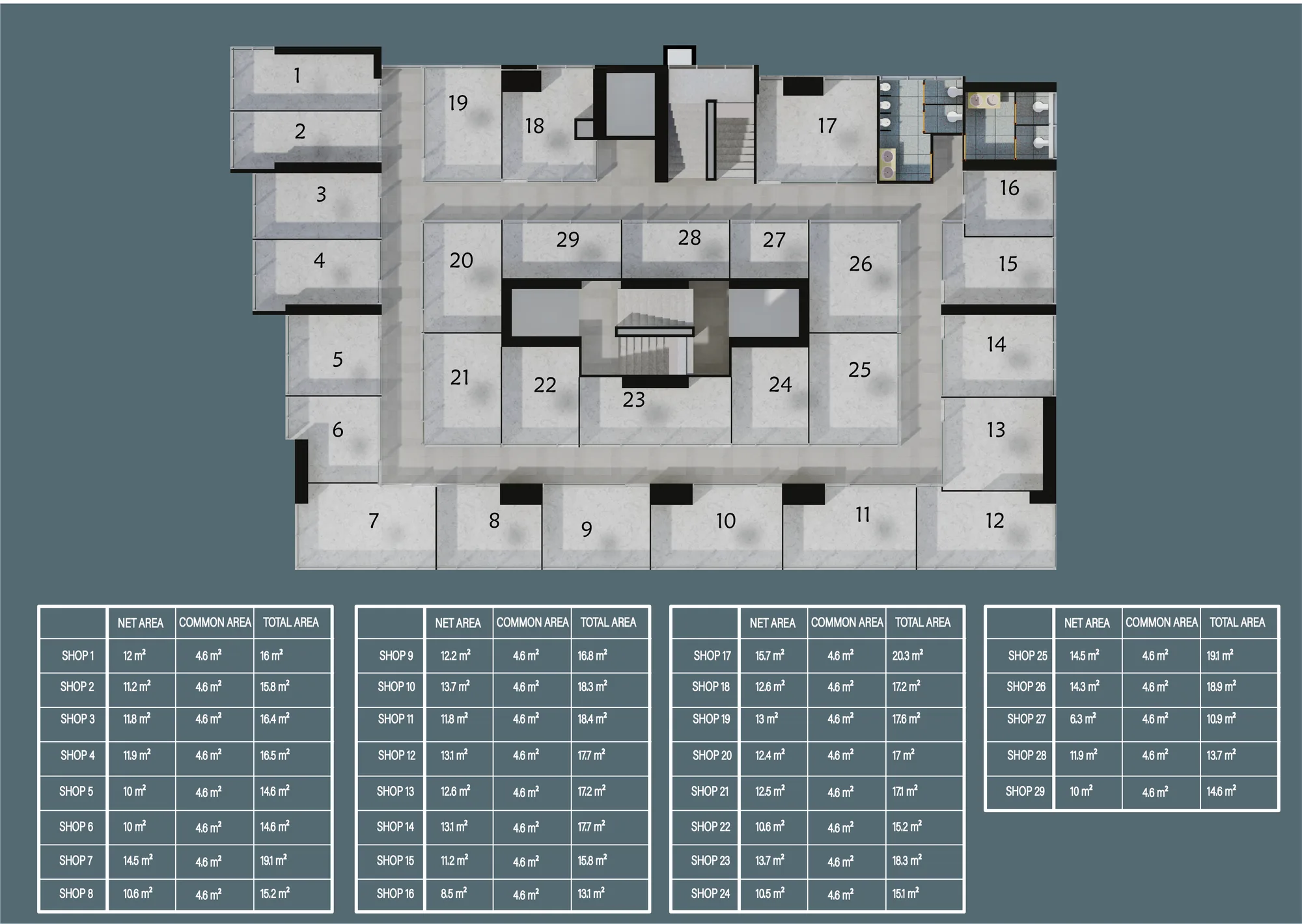 Commercial shop plan 3 — 29 shops